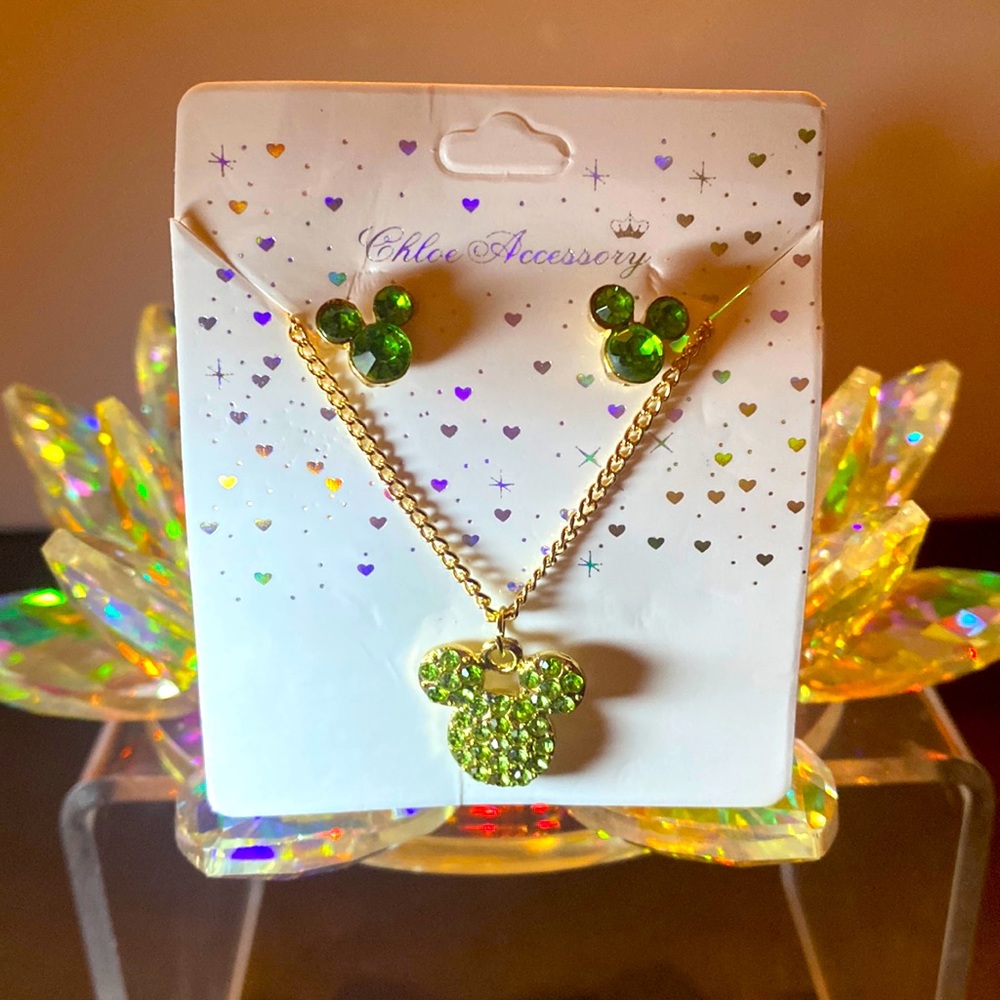 CHLOE ACCESSORY MINNIE MOUSE GREEN STONE SET
